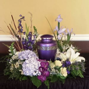 Amethyst Urn Surround Flower Bouquet