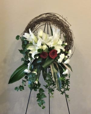 Circle of Life Grapevine Wreath Flower Bouquet