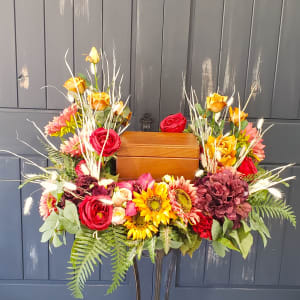 Everlasting Eternal Sunset Urn/Box Surround Flower Bouquet