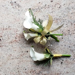 SILK Calla Prom Corsage and Boutonniere Set Flower Bouquet