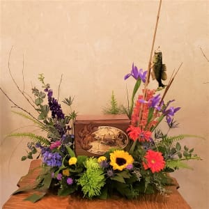 Greatest Fishing Trip Urn Surround Flower Bouquet