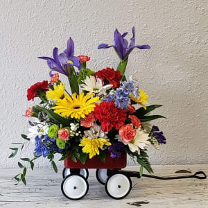 Little Red Wagon Flower Bouquet