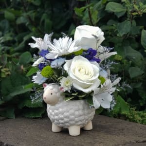 Sweet Lambkin for a boy Flower Bouquet