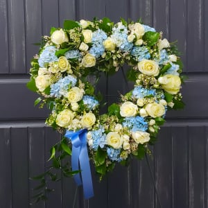 Blue and White Heart Flower Bouquet