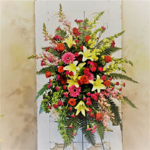 Colorful Easel Spray Flower Bouquet