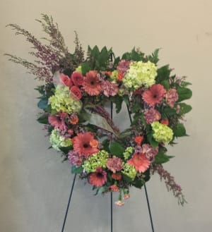 Eternal Rest Heart Wreath Flower Bouquet