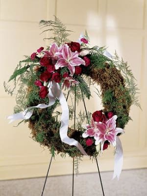 Moss Rose Wreath Flower Bouquet