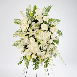 Sympathy in White Flower Bouquet