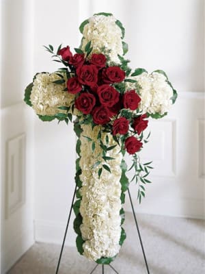 Cross Heart Standing Spray Flower Bouquet