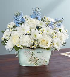 PEACE AND HEALING BLUE AND WHITE Flower Bouquet