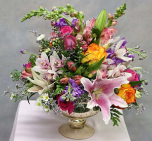 Rainbow Chic Centerpiece Flower Bouquet