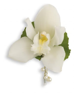 Shimmering Pearls Boutonniere Flower Bouquet