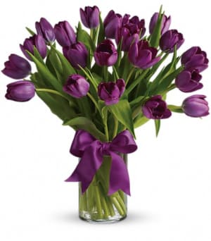 Passionate Purple Tulips Flower Bouquet