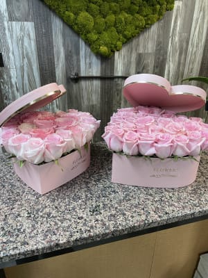 Heart box with Fresh Roses