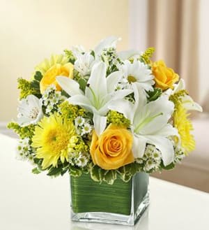 Healing Tears - Yellow and White Flower Bouquet