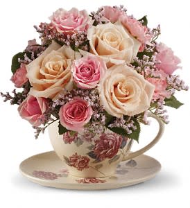 Teleflora's Victorian Teacup Bouquet Flower Bouquet