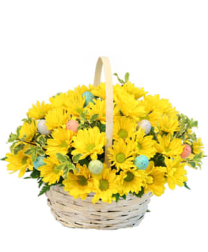 Basket of Easter Daisies Flower Bouquet