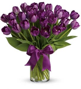 Passionate Purple Tulips Flower Bouquet