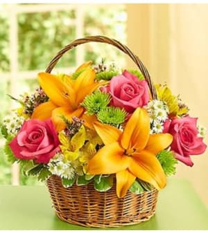 Fields of Europe™ in Willow Basket Flower Bouquet