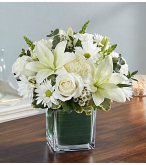 Healing Tears™ All White Flower Bouquet