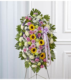 Sunflower and Rose Standing Spray Flower Bouquet