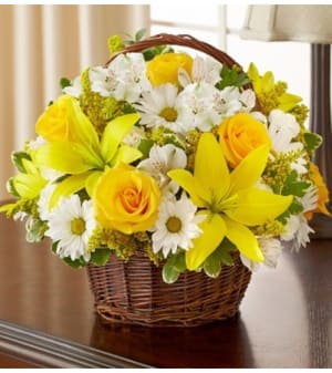 Peace, Prayers & Blessings - Yellow and White Flower Bouquet