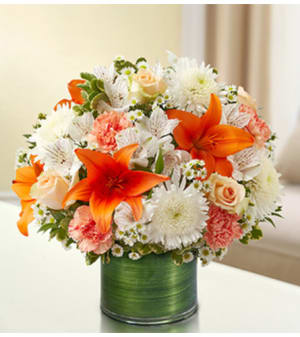 Cherished Memories - Peach, Orange and White Flower Bouquet