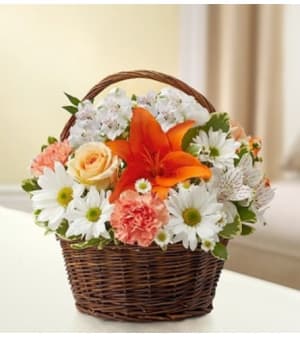 Peace, Prayers & Blessings - Peach, Orange & Flower Bouquet