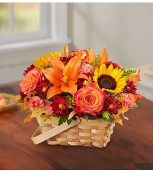 Fields of Europe™ for Fall Basket Flower Bouquet