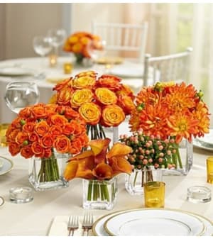 Golden Sunset Centerpiece Package Flower Bouquet