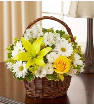 Peace, Prayers & Blessings - Yellow and White Flower Bouquet