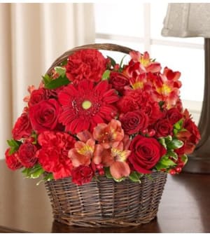 Peace, Prayers & Blessings - All Red Flower Bouquet