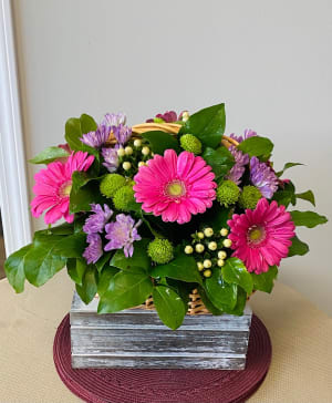 Fresh Floral Basket Flower Bouquet