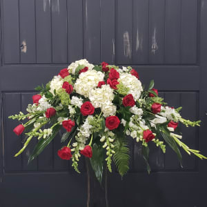 Regal Red Casket Spray Flower Bouquet