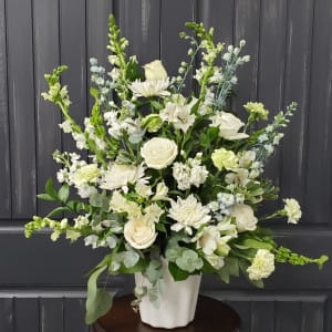 Sympathy in White Flower Bouquet