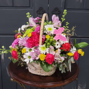 Old Fashioned Basket Flower Bouquet