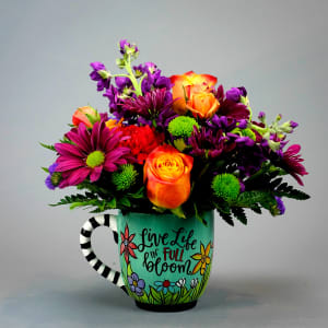 Live Life in Full Bloom Mug by Rathbone's Flair Flowers Flower Bouquet