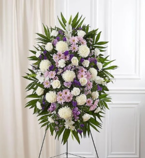 Lavender And White Standing Spray Flower Bouquet