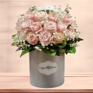 PINK ROSES WITH BABY SPREAD IN ANY BOX Flower Bouquet