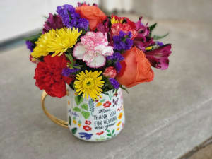 Mom Mug with Blooms Flower Bouquet