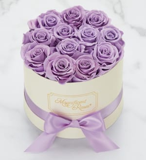 Magnificent Roses® Preserved Lavender Dream Flower Bouquet