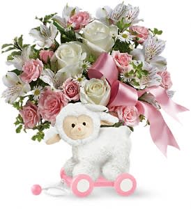 SWEET LITTLE PINK LAMB  Flower Bouquet