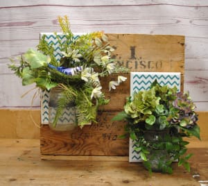 Mason Jar Silk (Artificial) Floral Wall Plaques