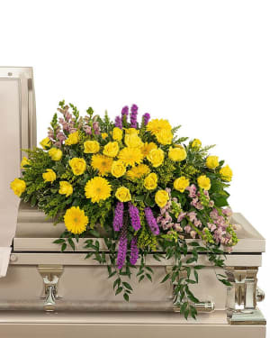 Sunshine from Heaven Casket Spray Flower Bouquet