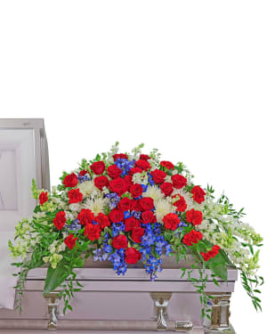 Valiant Honor Casket Spray Flower Bouquet