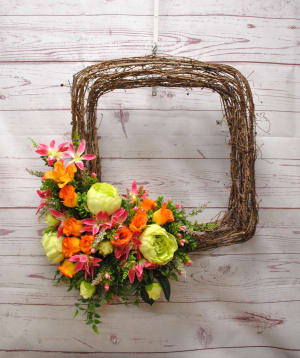 Bright Summer Silk (Artificial) Wreath Flower Bouquet