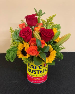 Coffee Lovers Centerpiece Flower Bouquet