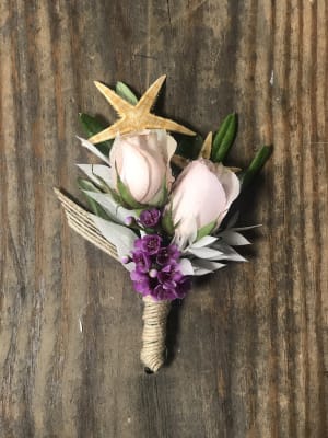 Pink Starfish Boutonniere Flower Bouquet