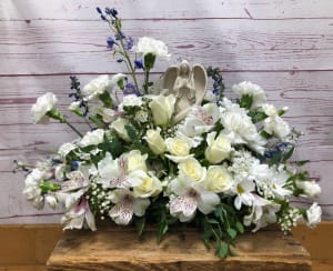 Serenity Angel Arrangement In Blue and White Flower Bouquet