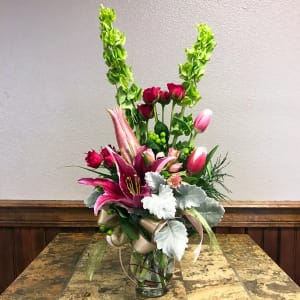 Seasonal Mix With Pinks (Substitutions May Be Required) Flower Bouquet